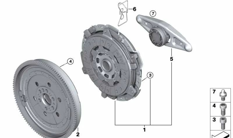 Juego de Piezas de Embrague para BMW G20, G21, G01 (OEM 21209485225). Original BMW