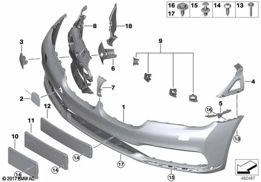 Soporte para sistema de limpieza de faros derecho para BMW G11, G12 (OEM 51117362522). Original BMW