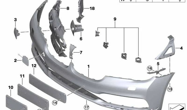 Tapa SRA imprimada izquierda para BMW G11, G12 (OEM 51117405595). Original BMW