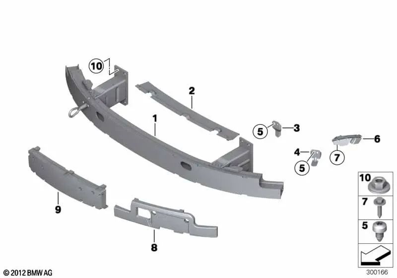 Amortiguador delantero derecho para BMW E63N, E64N (OEM 51117185492). Original BMW