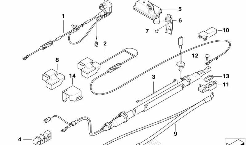 Cable de batería positivo para BMW E60, E61N (OEM 61129297285). Original BMW