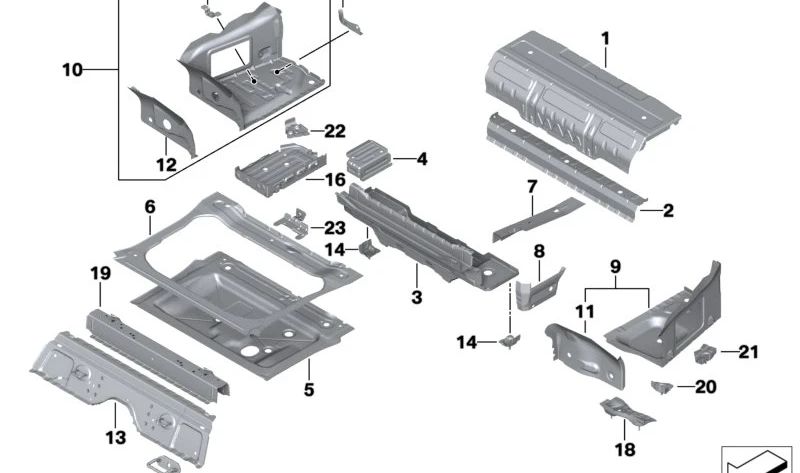 Bandeja de carga izquierda para BMW F90, G30, G31, G38, G32 (OEM 41007469333). Original BMW