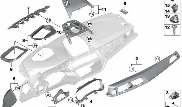 Tapa I-Panel Alu Carbon Conductor para BMW Serie 5 F90, F90N (OEM 51458068796). Original BMW