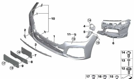 Carcasa para el parachoques imprimada para BMW Serie 7 G11N, G12N (OEM 51118745834). Original BMW.