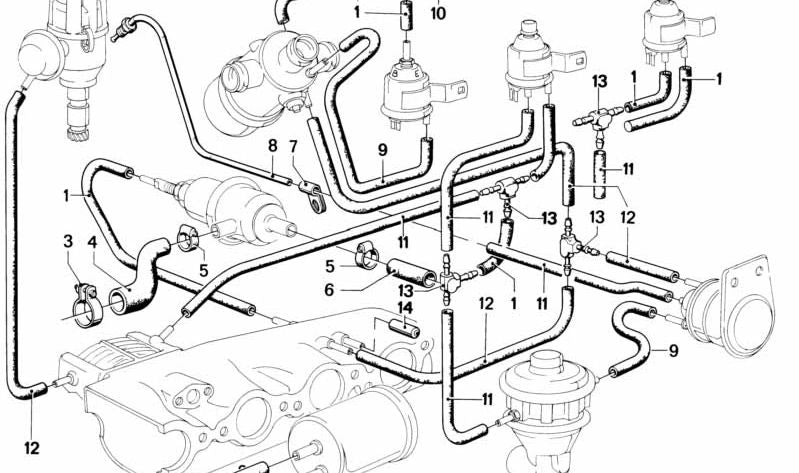 Manguera para BMW E30, E12, E28, E34, E24, E23, E32 (OEM 16121177108). Original BMW.