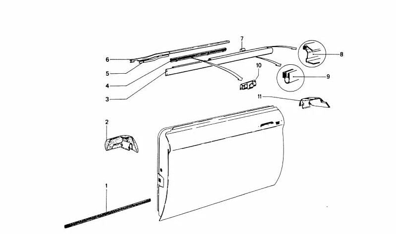 Clip de fijación OEM 51216454231 para BMW E60, E61, E63, E64, F10, F11, F07, F06, G30, G31, G32. Original BMW.