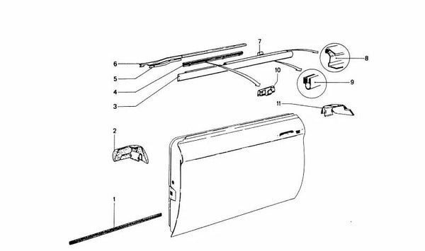 Moldura interior delantera derecha OEM 51216440182 para BMW Serie 3 F30, F31, F34 | Original BMW.