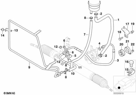 Druckrohr für BMW E46, F30, F80 (OEM 32416754173). Original BMW.