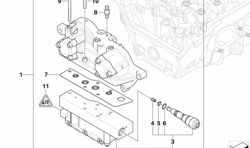 Limitador de presión para BMW Serie 3 E46, Z4 E85, E86 (OEM 11367838080). Original BMW