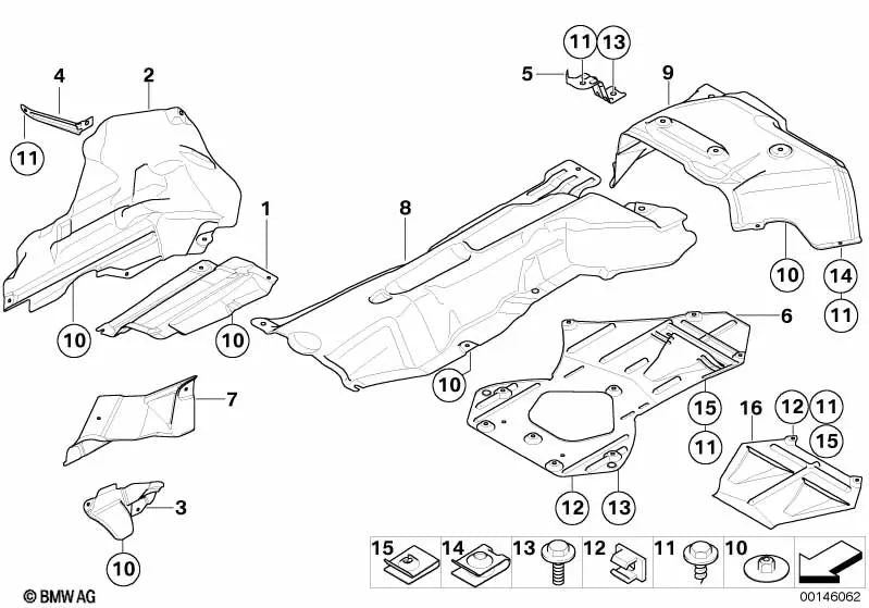 Aislamiento térmico silenciador trasero derecho para BMW Z4 E85, E86 (OEM 51487895576). Original BMW