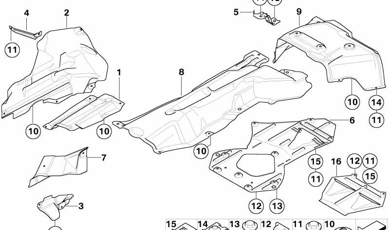 Isolatore termico per il silenziatore posteriore OEM 51487012710 per BMW E85, E86. BMW originale.