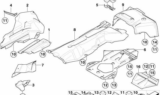 Thermal Insulation Tunnel for BMW Z4 E85, E86 (OEM 51487895447). Original BMW