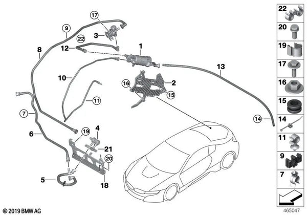 Placa Adaptadora para BMW i I12, I15 (OEM 16117378063). Original BMW.