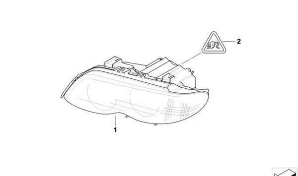 Faro delantero izquierdo Bi-Xenón AHL OEM 63117166811 para BMW X5 E53. Original BMW.