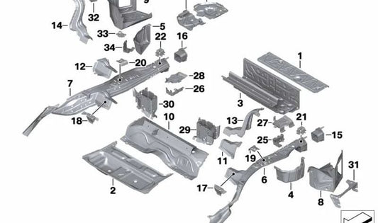 Revestimiento del maletero izquierdo OEM 41107284333 para BMW Serie 1 (F20, F21). Original BMW.