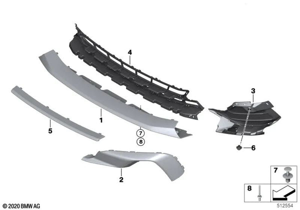 Rejilla de Entrada de Aire Central para BMW G29 (OEM 51117436896). Original BMW.