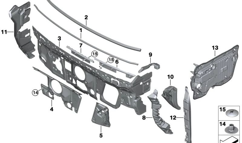 Cubierta acústica delantera izquierda OEM 51488491295 para BMW iX (I20). Original BMW.