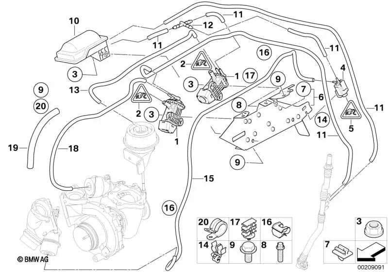 Clip para BMW Serie 1 E81, E82, E87N, E88, X1 E84 (OEM 11657807213). Original BMW