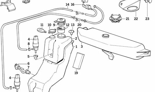 Flüssigkeitstank für BMW 5er E34 (OEM 61671391356). Original BMW