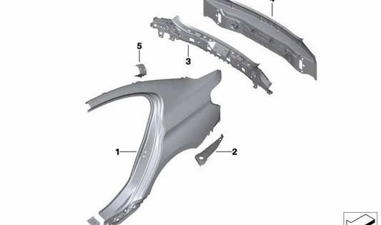 Revestimiento trasero interior para BMW F52 (OEM 41007402486). Original BMW.