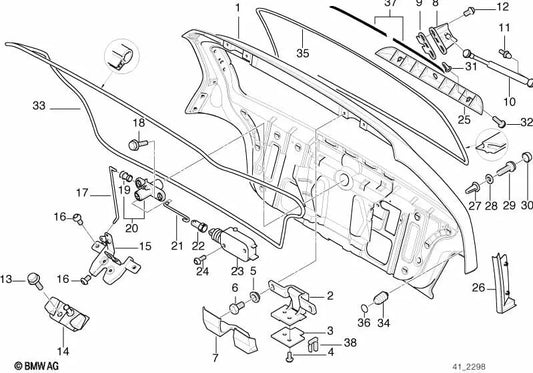 Schlossbügel para BMW E36 (OEM 51248171160). Original BMW