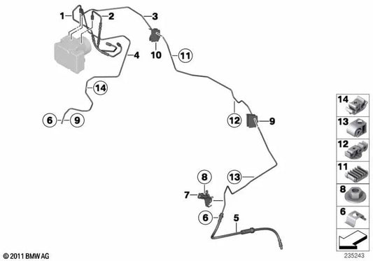 Rohr mit Druckschlauch für BMW 1er E81, E82, E87, E88; Serie 3 E90, E91, E92, E93 (OEM 34326853513). Original BMW