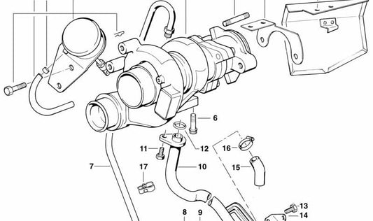 Tubería de aceite OEM 11422245290 para BMW (E34, E32). Original BMW.