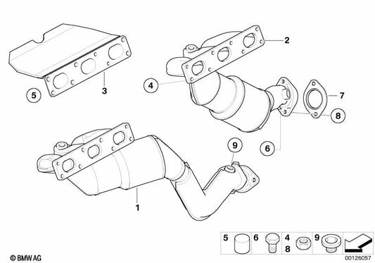 Pieza de amortiguación para BMW E60, E61 (OEM 11627522386). Original BMW.