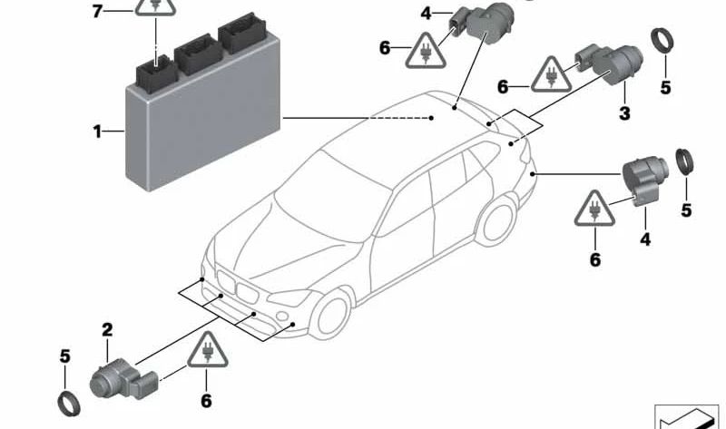 Módulo de controle PDC (sensores de estacionamento) OEM 66209252638 para BMW E81, E82, E87, E88, E90, E91, E92, E93, E84, E89. BMW original.