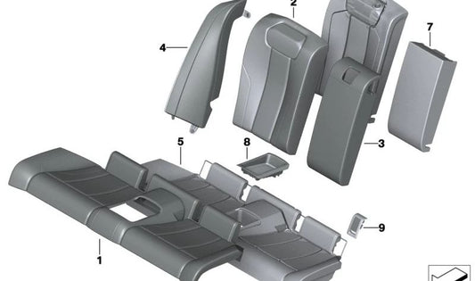 Painel lateral direito OEM 52205A04142 para BMW G42. BMW originais.