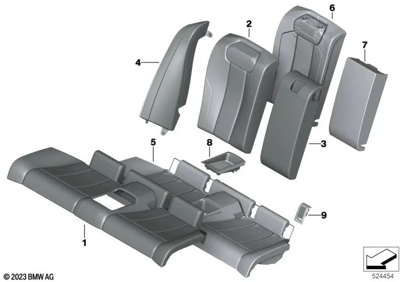 Panel lateral izquierdo para BMW G42, G87 Serie 2 (OEM 52205A04707). Original BMW.