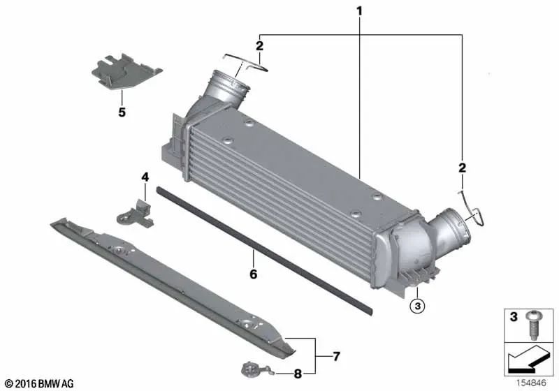 Intercooler para BMW X1 E84, Z4 E89 (OEM 17517624146). Original BMW