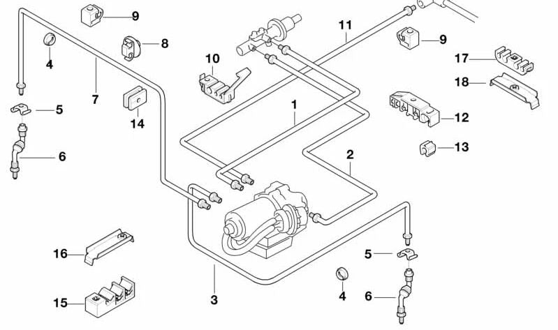 Latiguillo de freno OEM 34326755624 para BMW E36, Z3. Original BMW.