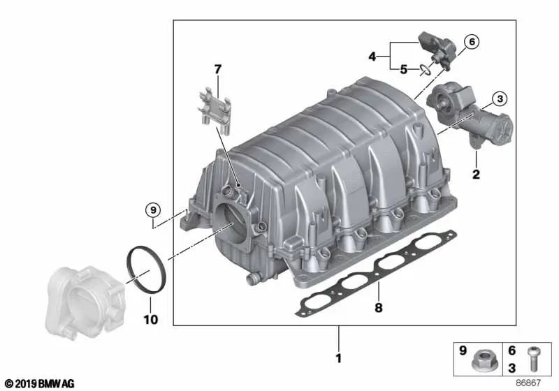 Profildichtung para BMW E39, E60, E61, E63, E64, E38, E65, E66, E53, E70, E52 (OEM 13547510433). Original BMW.