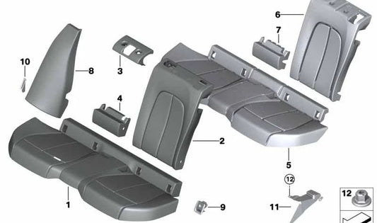 Funda Respaldo Medio Cuero Superior para BMW F40, F44 (OEM 52209108272). Original BMW