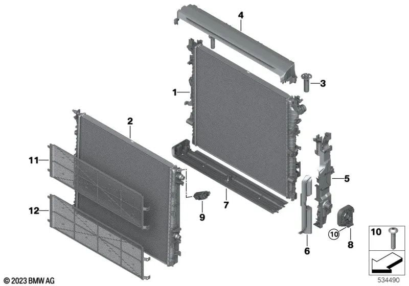 Rejilla Protectora Antigravilla para BMW Serie 5 G60, Serie 7 G70 (OEM 17117925809). Original BMW