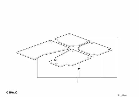 Alfombra Real para el Lado del Conductor para BMW Serie 7 E32 (OEM 51478141739). Original BMW