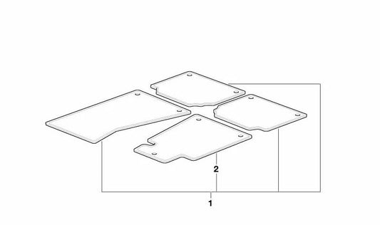 Juego de Alfombrillas de Velours para BMW E31 (OEM 51479059302). Original BMW