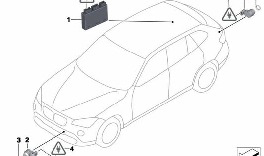 Sensor de aparcamiento ultrasónico color rojo Vermilion OEM 66209222074 para BMW E81, E82, E87, E88, E90, E91, E92, E93, E84, E89. Original BMW.