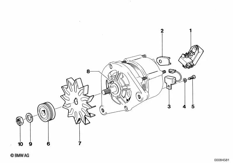 Lüfterrad for BMW E21, E30, E36, E12, E28, E24, E23 (OEM 12311350199). Genuine BMW.