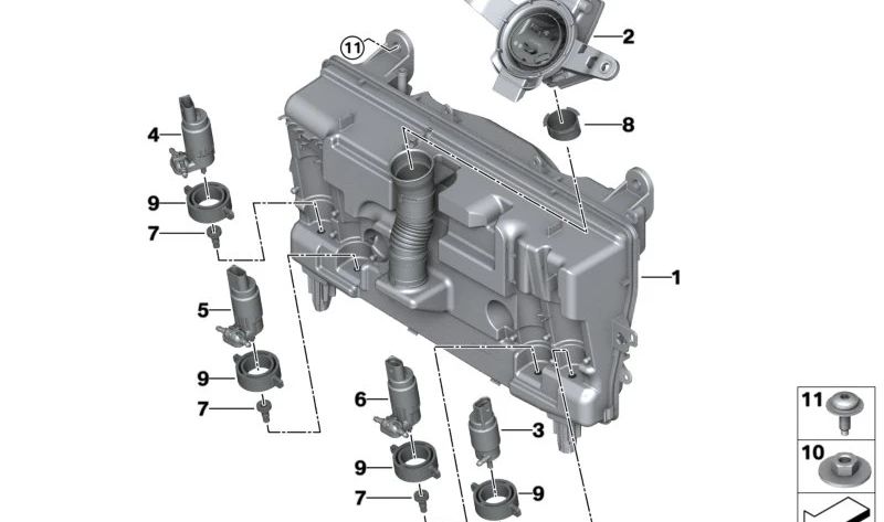 Bomba de lavado OEM 61355A04D91 para BMW I20. Original BMW.