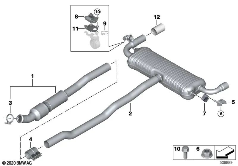 Endschalldämpfer mit Abgasklappe für BMW X2 F39 (OEM 18308685953). Original BMW.