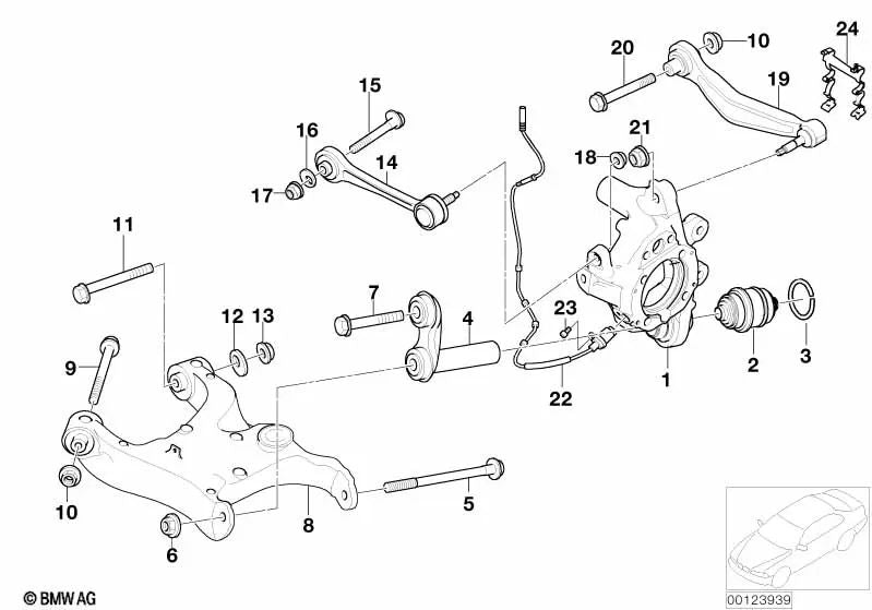 Impulsor DSC trasero para BMW E60, E63, E64 (OEM 34527853584). Original BMW.