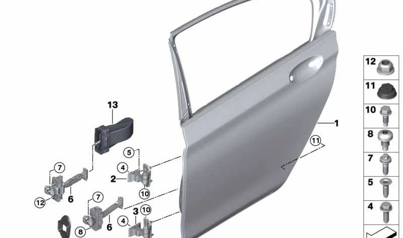 Junta freno de puerta trasera izquierda para BMW G11, G12 (OEM 51227335915). Original BMW