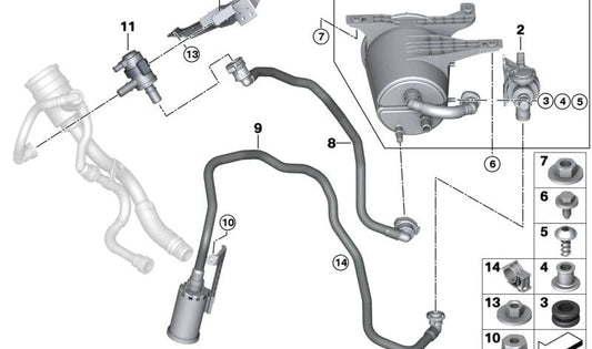 Clip de fijación OEM 16137466238 para BMW {G42, G20, G21, G28, G80, G22, G23, G26, G82}. Original BMW