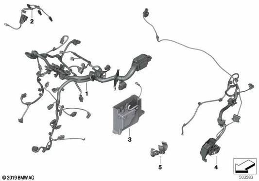 Motorkabelbaum-Einspritzmodul für BMW F20N, F21N, F22, F22N, F30N, F31N, F34, F34N, F32, F32N, F36, F36N (OEM 12518595285). Original BMW.