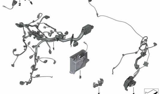 Modulo di cablaggio e trasmissione del motore OEM 12518586571 per BMW F20, F21, F22, F23, F30, F31, F34, F32, F36. BMW originale.