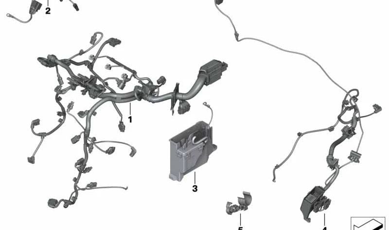 Módulo do motor de fiação OEM 12518580144 para BMW F40, F45, F46, F48, F39, F54, F60. BMW original.