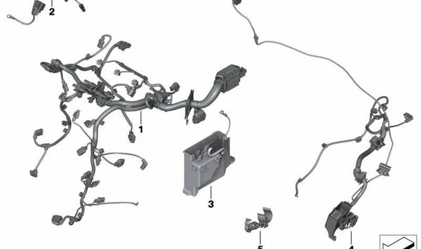 Arnés de Cableado del Motor Módulo Inyector para BMW F20N, F21N (OEM 12518571039). Original BMW