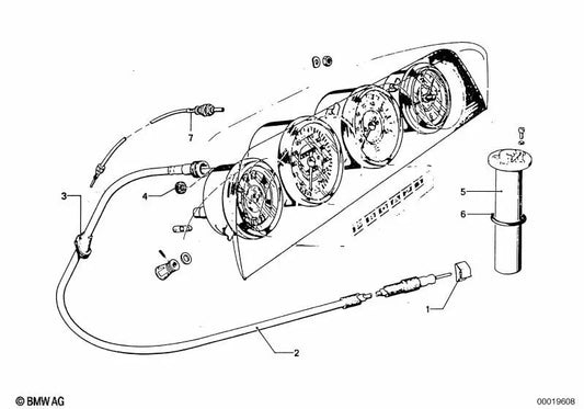 Speedometer cable for BMW E46, F30, F80 (OEM 62121352067). Genuine BMW